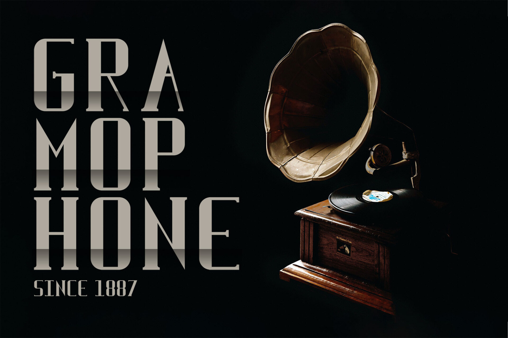 Vintage Freedom font design showcasing the word 'Gramophone,' evoking a sense of timeless elegance and nostalgia.