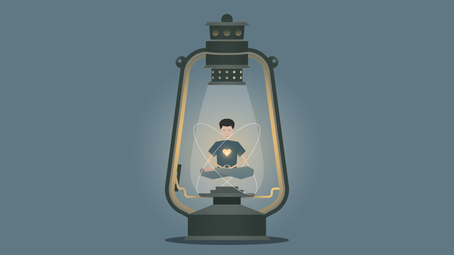 Inner Awakening: Yoga and Lantern Illustration