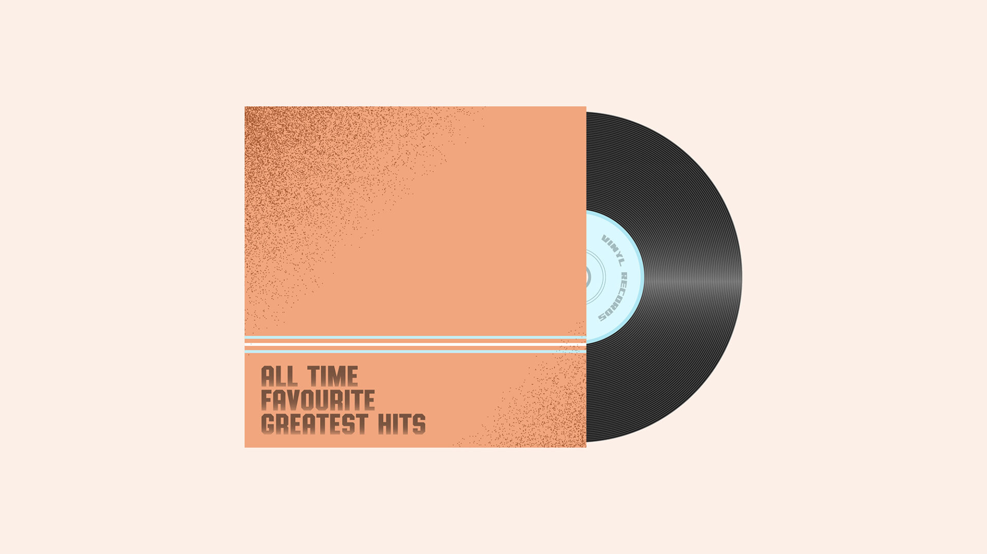 Illustration of a vintage vinyl record, symbolizing the timeless charm of analog music and cherished classics.
