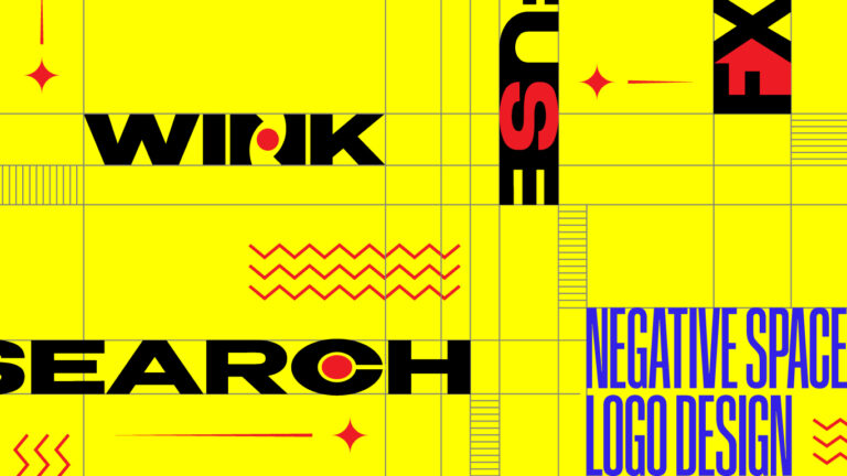 A vibrant collage of negative space logo designs, showcasing some of wordmark logos with twist. Explore the possibilities of hidden shapes and minimalist design for your own impactful logo.