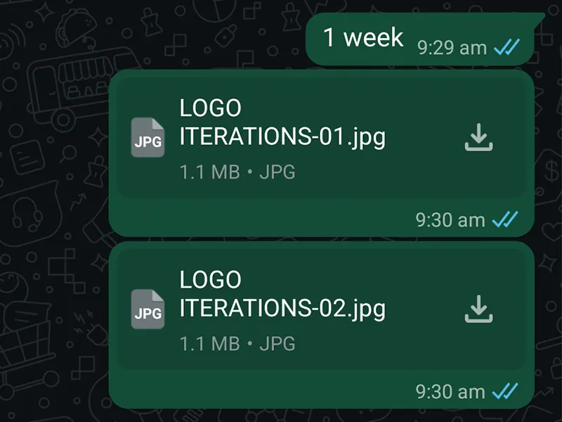 Two logo direction sent to clients tandel automotive for automotive branding process